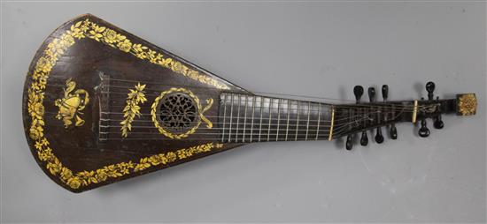 A Regency guitar lute, by Barry, London, c.1820, 94.5cm long